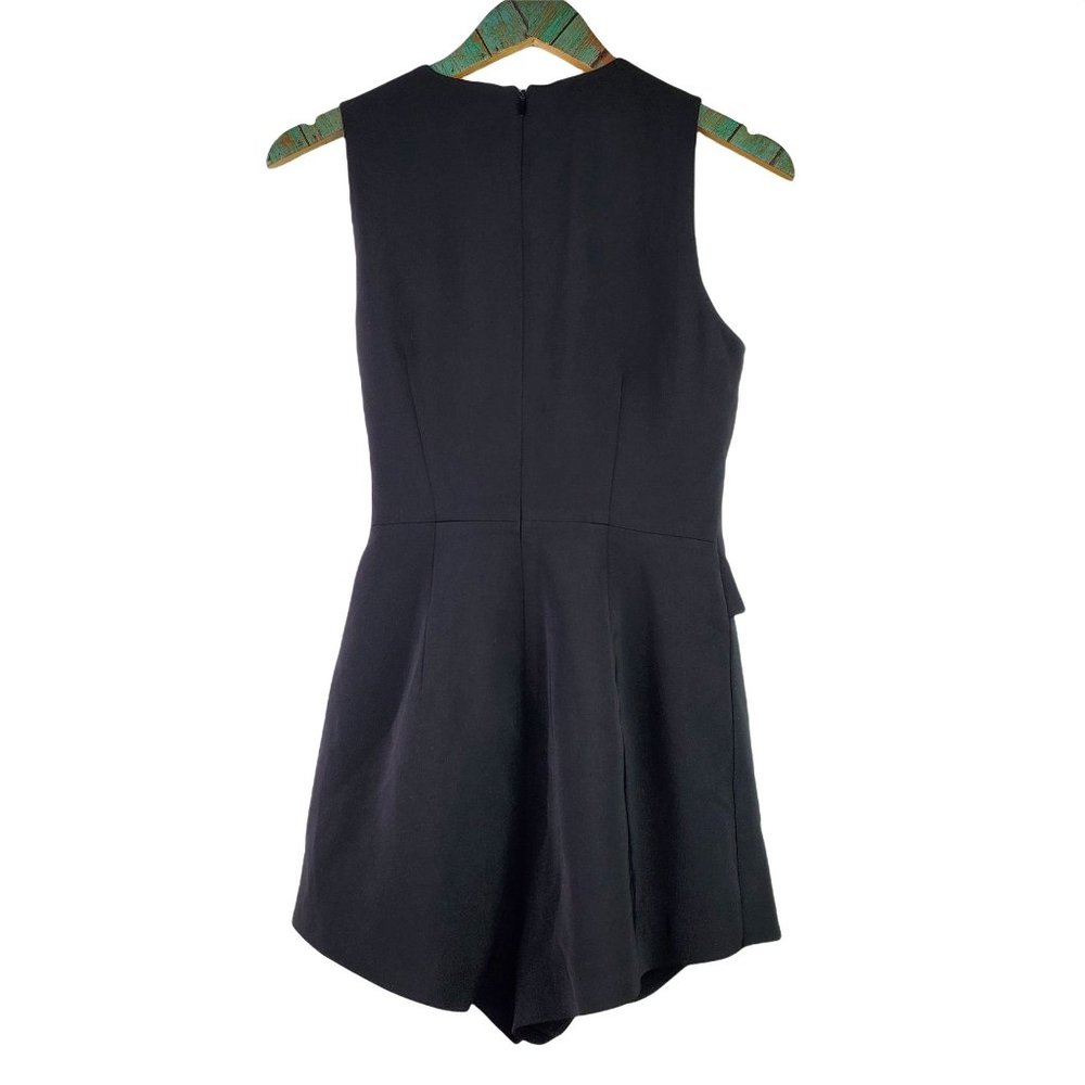 Keepsake Women's Faux Wrap Black Romper Sz Sm - Picture 2 of 8